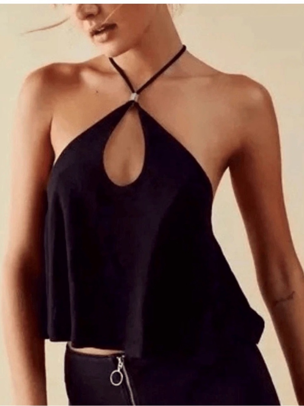 Free People Long Weekend Top , halter w keyhole design, sz S, nwt fun top!